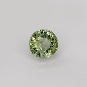 Turmalina verde natural de 0,75 ct, corte redondo, VVS