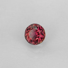 Turmalina multicolor natural de 0,77 ct, corte redondo, VVS