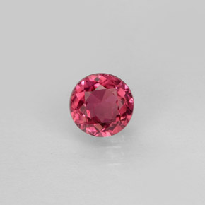 Turmalina rosa natural de 0,73 ct, corte redondo, VS