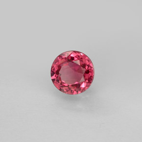 Turmalina rosa natural de 0,73 ct, corte redondo, VS