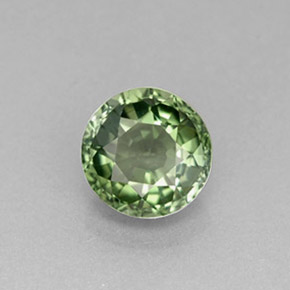 Turmalina verde natural de 1,20 ct, corte redondo, VVS