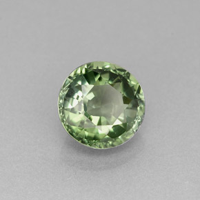 Turmalina verde natural de 1,20 ct, corte redondo, VVS