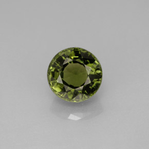 Turmalina verde natural de 1,88 ct, corte redondo, VVS-VS