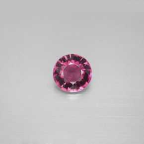 Turmalina violeta natural de 0,76 ct, corte redondo, VVS-VS
