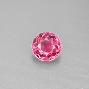 Turmalina rosa natural de 0,85 ct, corte redondo, VVS-VS
