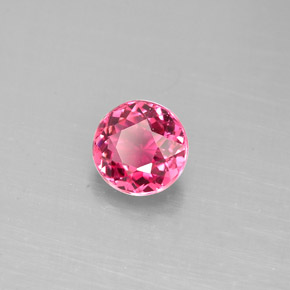 Turmalina rosa natural de 0,85 ct, corte redondo, VVS-VS