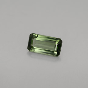 Turmalina verde natural de 0,77 ct, corte esmeralda, VVS