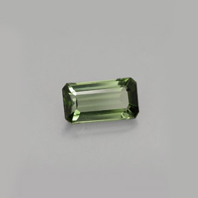 Turmalina verde natural de 0,77 ct, corte esmeralda, VVS