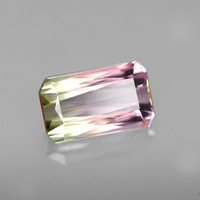 Turmalina multicolor natural de 2,76 ct, corte esmeralda, VVS
