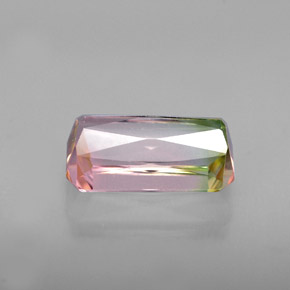 Turmalina multicolor natural de 2,76 ct, corte esmeralda, VVS