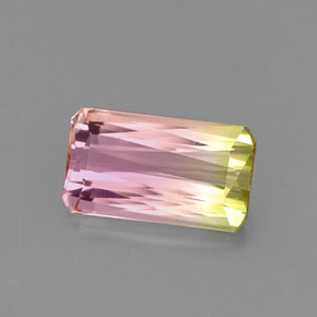 Turmalina multicolor natural de 1,51 ct, corte esmeralda, VVS-VS