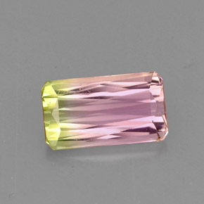 Turmalina multicolor natural de 1,51 ct, corte esmeralda, VVS-VS