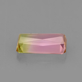 Turmalina multicolor natural de 1,51 ct, corte esmeralda, VVS-VS
