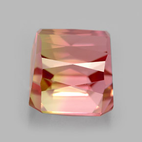 Turmalina multicolor natural de 10,15 ct, corte esmeralda, IF