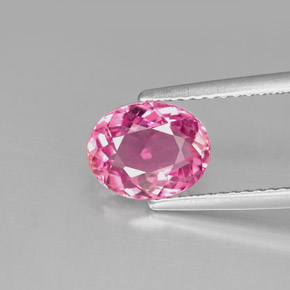Turmalina rosa natural de 1,61 ct, corte óvalo, VS