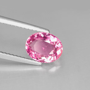 Turmalina rosa natural de 1,61 ct, corte óvalo, VS