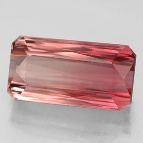 Turmalina rosa natural de 6,88 ct, corte esmeralda, VVS