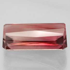Turmalina rosa natural de 6,88 ct, corte esmeralda, VVS
