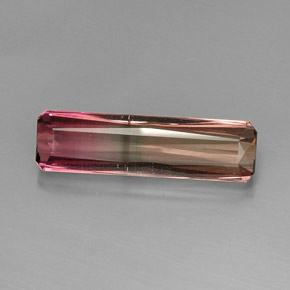 Turmalina multicolor natural de 9,99 ct, corte esmeralda, VS