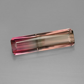Turmalina multicolor natural de 9,99 ct, corte esmeralda, VS