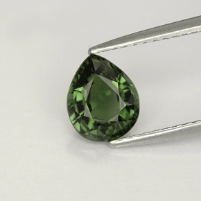 Turmalina verde natural de 1,19 ct, en forma de pera, VVS-VS