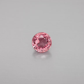 Turmalina rosa natural de 0,75 ct, corte redondo, VS