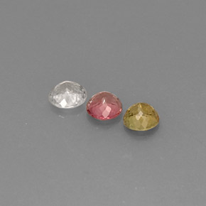 Gemas de turmalina multicolor natural de  ct, corte redondo, VVS-VS