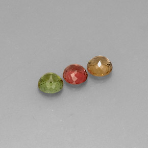 Gemas de turmalina multicolor natural de  ct, corte redondo, VVS-VS