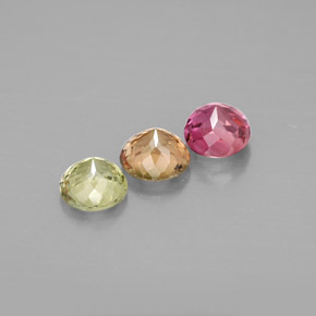 Gemas de turmalina multicolor natural de  ct, corte redondo, VVS-VS