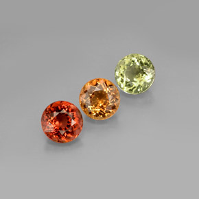 Gemas de turmalina multicolor natural de  ct, corte redondo, VVS-VS