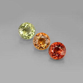 Gemas de turmalina multicolor natural de  ct, corte redondo, VVS-VS