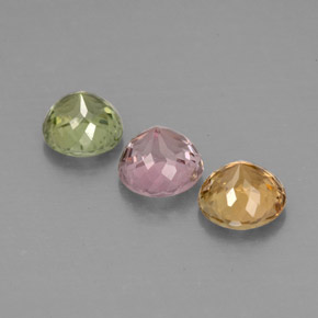 Gemas de turmalina multicolor natural de  ct, corte redondo, VVS-VS