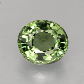 Turmalina verde natural de 2,42 ct, corte óvalo, VVS