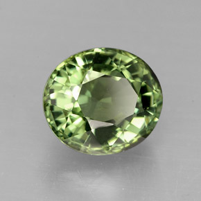 Turmalina verde natural de 2,42 ct, corte óvalo, VVS