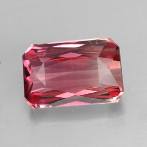 Turmalina bicolor natural de 2,21 ct, corte esmeralda, VVS-VS