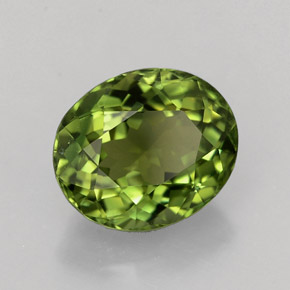Turmalina verde natural de 1,85 ct, corte óvalo, VVS