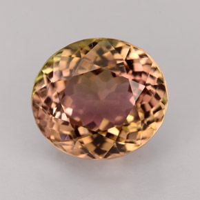 Turmalina multicolor natural de 5,09 ct, corte óvalo, IF