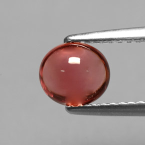 Turmalina rojo natural de 1,00 ct, corte óvalo, transparente