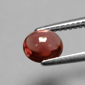 Turmalina rojo natural de 1,00 ct, corte óvalo, transparente