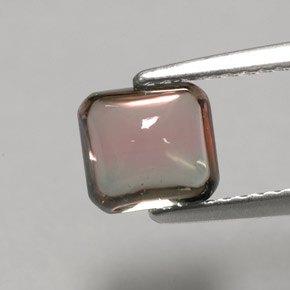Turmalina bicolor natural de 1,73 ct, baguette, transparente