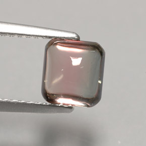 Turmalina bicolor natural de 1,73 ct, baguette, transparente