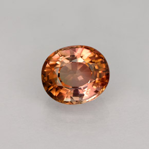 Turmalina multicolor natural de 1,02 ct, corte óvalo, VVS