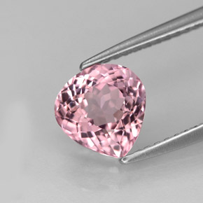 Turmalina rosa natural de 1,61 ct, en forma de pera, VVS