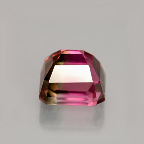 Turmalina multicolor natural de 1,87 ct, corte esmeralda, VVS-VS