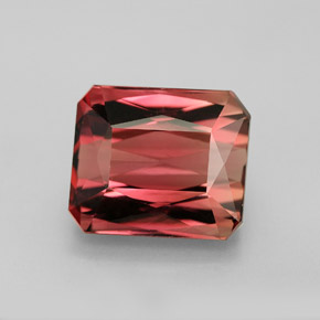 Turmalina bicolor natural de 8,18 ct, corte esmeralda, VVS