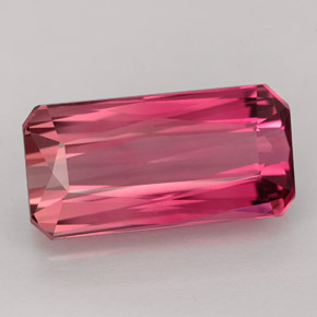 Turmalina rosa natural de 6,71 ct, corte esmeralda, VVS