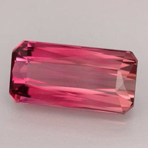 Turmalina rosa natural de 6,71 ct, corte esmeralda, VVS