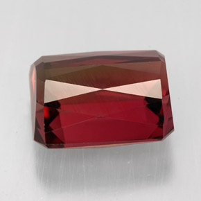 Turmalina bicolor natural de 6,97 ct, corte esmeralda, IF