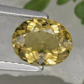 Turmalina amarillo natural de 1,13 ct, corte óvalo, VVS