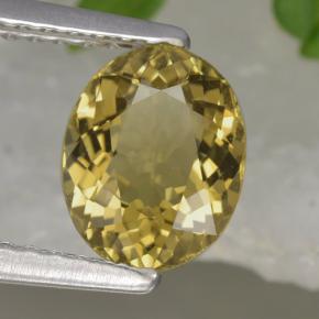 Turmalina amarillo natural de 1,13 ct, corte óvalo, VVS